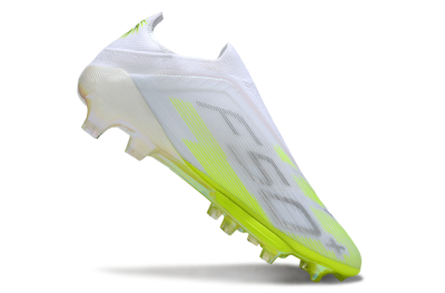 Men's Adidas F50 Lightstrike Pro Laceless FG Firm Ground Low-Tops Football Boots - Yellow/Neon Lime/White