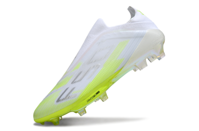 Men's Adidas F50 Lightstrike Pro Laceless FG Firm Ground Low-Tops Football Boots - Yellow/Neon Lime/White