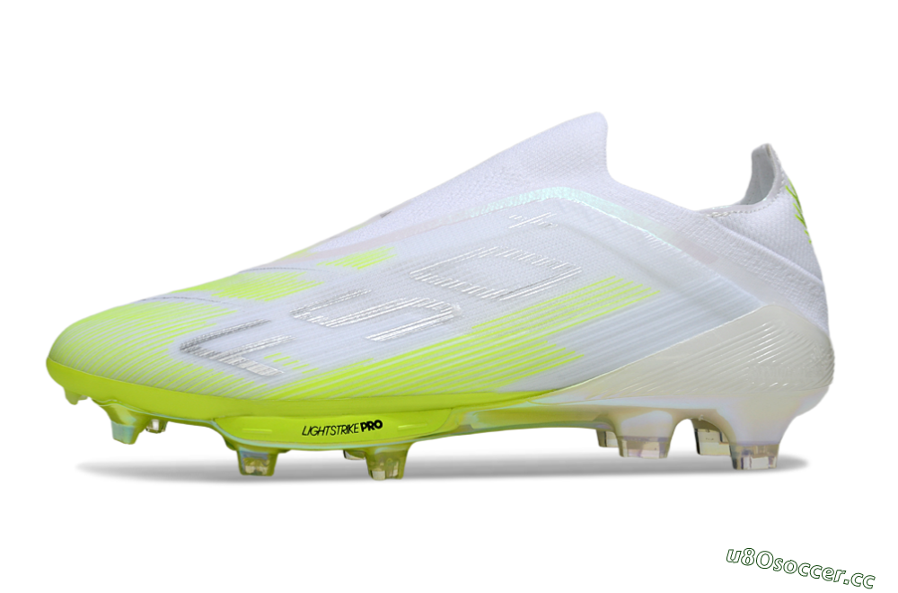 Men's Adidas F50 Lightstrike Pro Laceless FG Firm Ground Low-Tops Football Boots - Yellow/Neon Lime/White 0