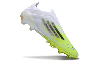 Men's Adidas F50 Pro Laceless FG Firm Ground Low-Tops Football Boots - Yellow/Lime Burst/Iridescent White