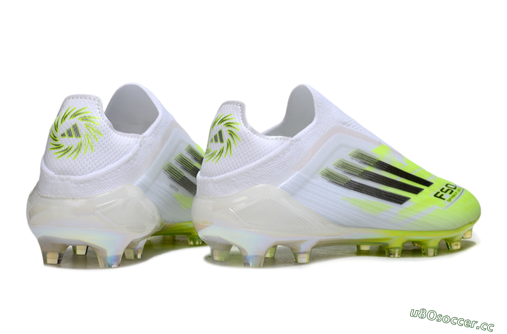 Men's Adidas F50 Pro Laceless FG Firm Ground Low-Tops Football Boots - Yellow/Lime Burst/Iridescent White 6