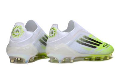 Men's Adidas F50 Pro Laceless FG Firm Ground Low-Tops Football Boots - Yellow/Lime Burst/Iridescent White
