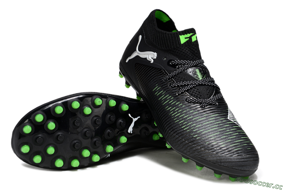 Men's Puma Future 8 Ultimate MG Multi Ground Low-Tops Football Boots - Black/Neon Green/Electric Green 3