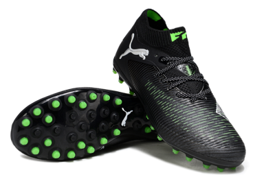 Men's Puma Future 8 Ultimate MG Multi Ground Low-Tops Football Boots - Black/Neon Green/Electric Green