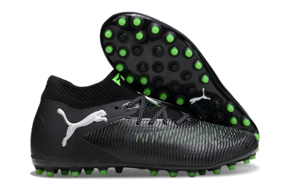 Men's Puma Future 8 Ultimate MG Multi Ground Low-Tops Football Boots - Black/Neon Green/Electric Green