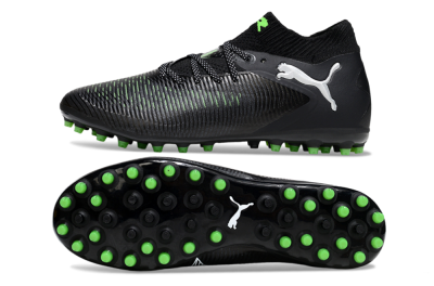 Men's Puma Future 8 Ultimate MG Multi Ground Low-Tops Football Boots - Black/Neon Green/Electric Green