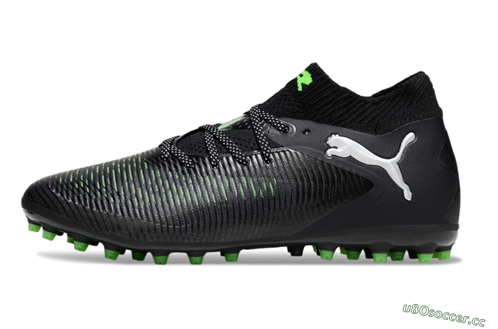 Men's Puma Future 8 Ultimate MG Multi Ground Low-Tops Football Boots - Black/Neon Green/Electric Green 0