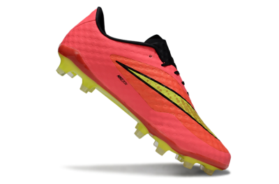 Men's Nike Hypervenom Phantom FG Firm Ground Low-Tops Football Boots - Pink/Electric Pink/Neon Yellow
