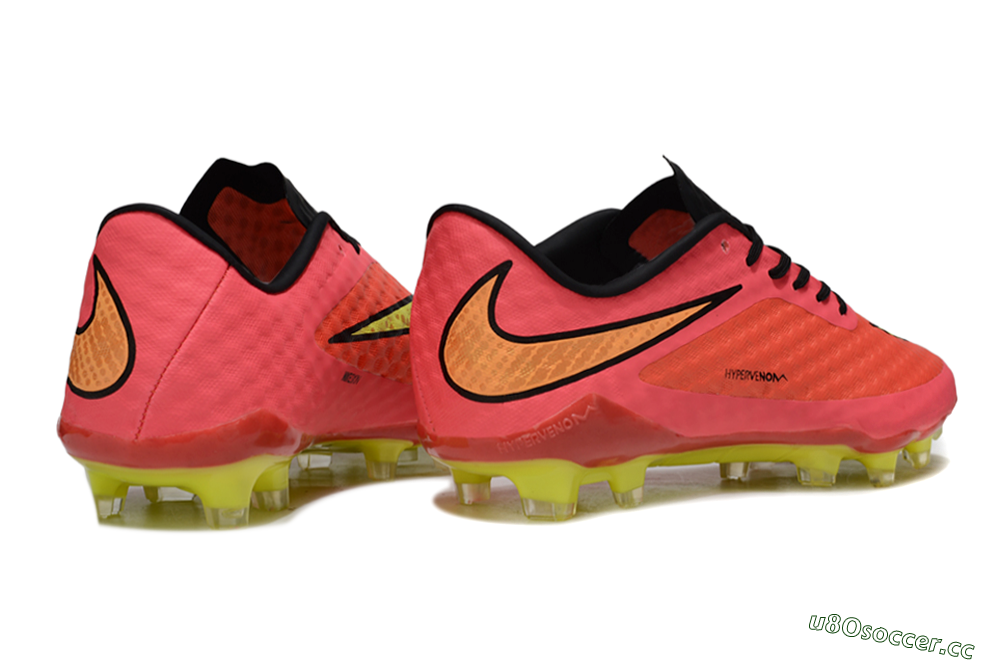 Men's Nike Hypervenom Phantom FG Firm Ground Low-Tops Football Boots - Pink/Electric Pink/Neon Yellow 6