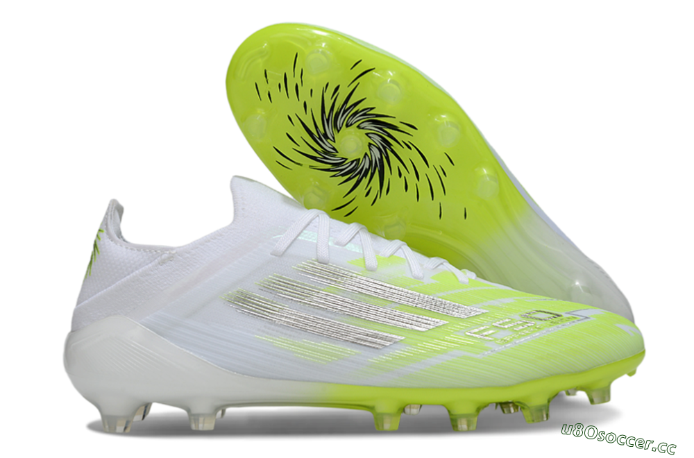 Men's Adidas F50 Pro FG Firm Ground Low-Tops Football Boots - Yellow/Lime Green/White 2