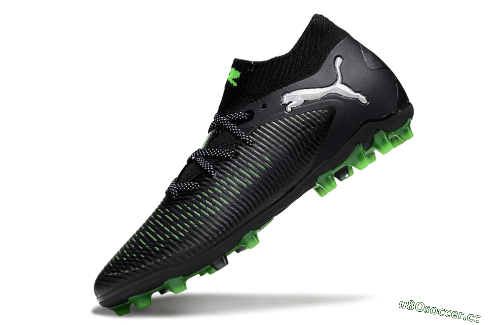 Men's Puma Future 8 Ultimate MG Multi Ground Low-Tops Football Boots - Black/Neon Green/Anthracite 5