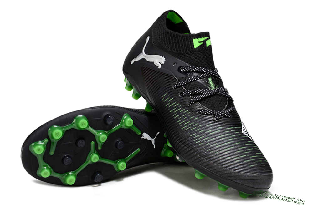 Men's Puma Future 8 Ultimate MG Multi Ground Low-Tops Football Boots - Black/Neon Green/Anthracite 3