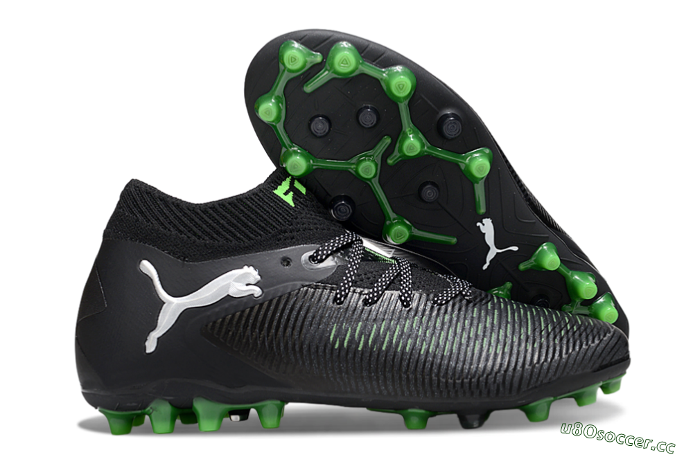 Men's Puma Future 8 Ultimate MG Multi Ground Low-Tops Football Boots - Black/Neon Green/Anthracite 2
