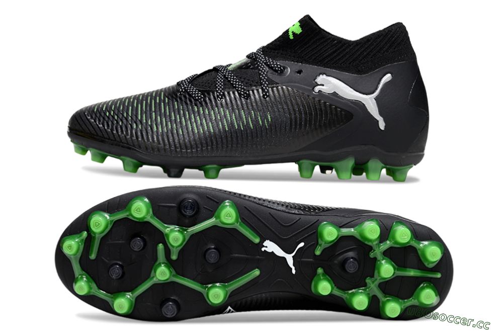 Men's Puma Future 8 Ultimate MG Multi Ground Low-Tops Football Boots - Black/Neon Green/Anthracite 1