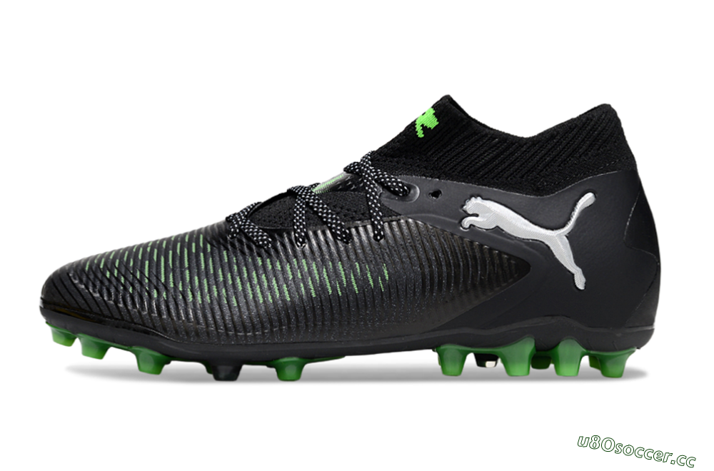Men's Puma Future 8 Ultimate MG Multi Ground Low-Tops Football Boots - Black/Neon Green/Anthracite 0