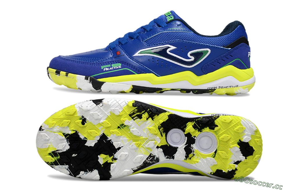 Men's Joma Top Flex IC Indoor & Futsal Low-Tops Football Shoes - Blue/Vibrant Yellow/Electric Green 1