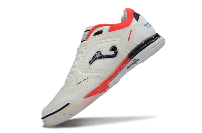 Men's Joma Top Flex IC Indoor & Futsal Low-Tops Football Shoes - White/Vibrant Red/Black