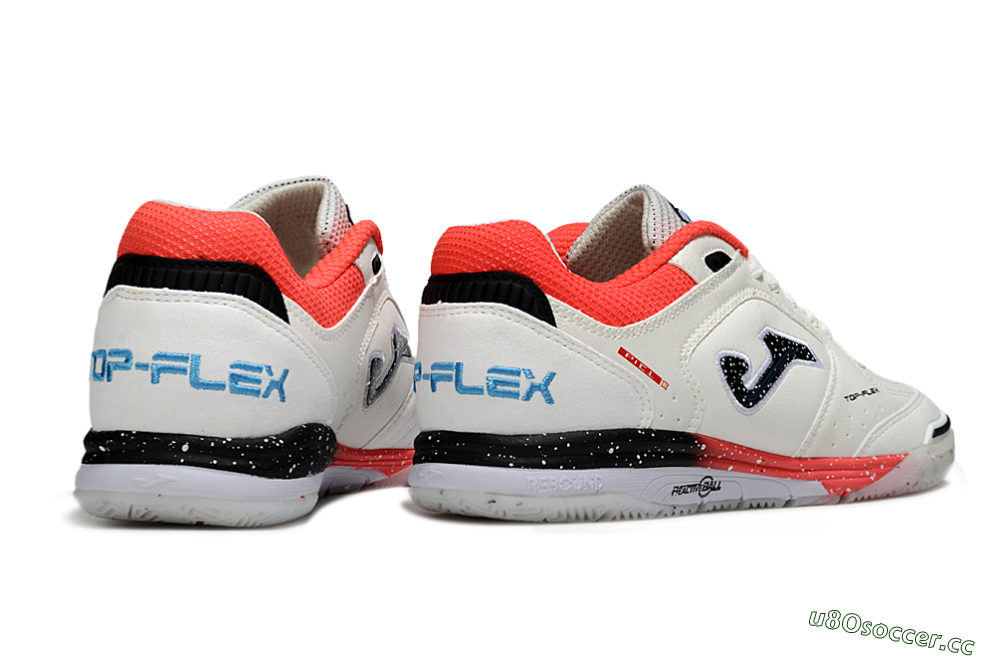 Men's Joma Top Flex IC Indoor & Futsal Low-Tops Football Shoes - White/Vibrant Red/Black 6