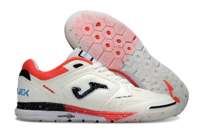 Men's Joma Top Flex IC Indoor & Futsal Low-Tops Football Shoes - White/Vibrant Red/Black