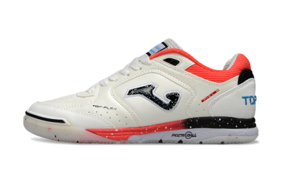 Men's Joma Top Flex IC Indoor & Futsal Low-Tops Football Shoes - White/Vibrant Red/Black
