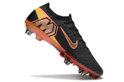 Men's Nike Air Zoom Mercurial Vapor 16 Elite SG Soft Ground Low-Tops Football Boots - Black/Vibrant Orange/Crimson Red