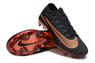 Men's Nike Air Zoom Mercurial Vapor 16 Elite SG Soft Ground Low-Tops Football Boots - Black/Vibrant Orange/Crimson Red