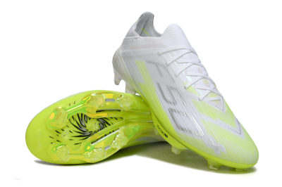 Men's Adidas F50 Lightstrike Pro FG Firm Ground Low-Tops Football Boots - White/Lime Burst/Pure White