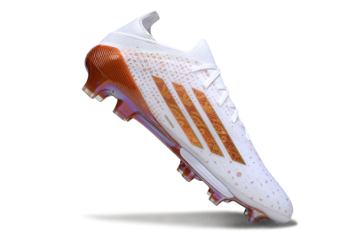 Men's Adidas F50 Lightstrike Pro FG Firm Ground Low-Tops Football Boots - White/Soft Copper/Shimmer Gold