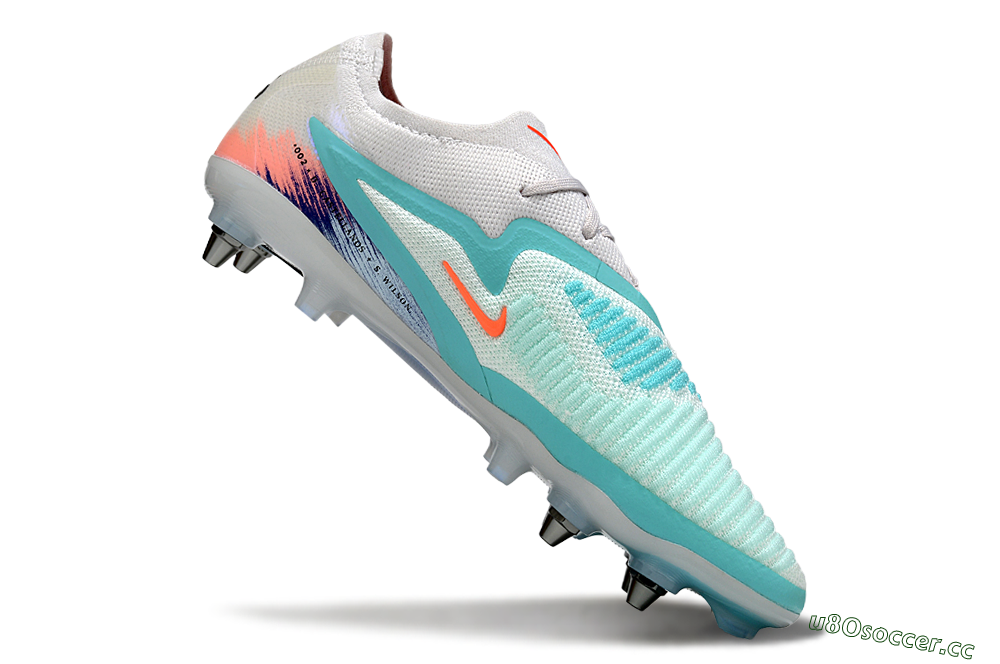 Unisex Nike Phantom 6 Low Elite SG Soft Ground Low-Tops Football Boots - White/Aqua Breeze/Pink Peach 4