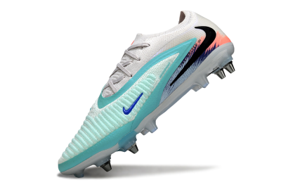 Unisex Nike Phantom 6 Low Elite SG Soft Ground Low-Tops Football Boots - White/Aqua Breeze/Pink Peach