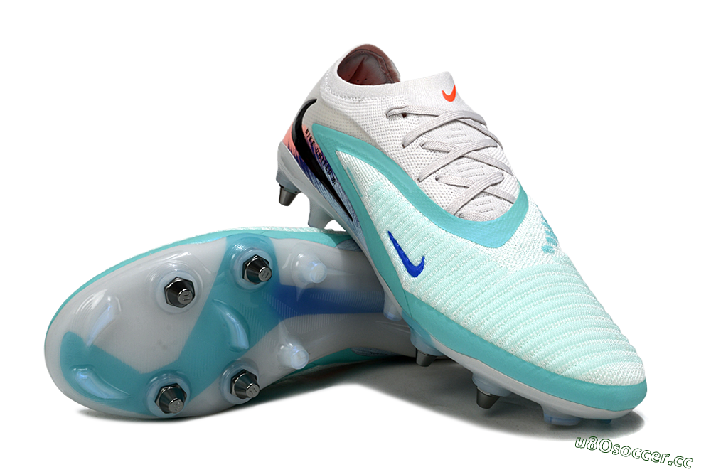 Unisex Nike Phantom 6 Low Elite SG Soft Ground Low-Tops Football Boots - White/Aqua Breeze/Pink Peach 3