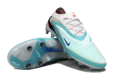Unisex Nike Phantom 6 Low Elite SG Soft Ground Low-Tops Football Boots - White/Aqua Breeze/Pink Peach