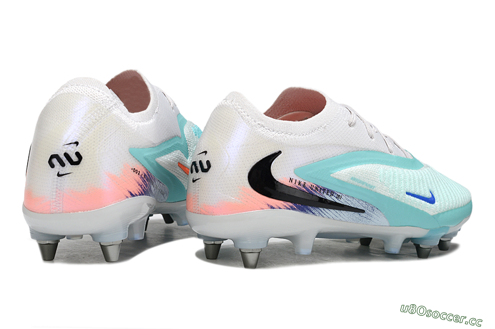 Unisex Nike Phantom 6 Low Elite SG Soft Ground Low-Tops Football Boots - White/Aqua Breeze/Pink Peach 6
