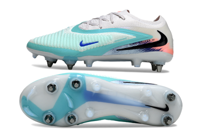 Unisex Nike Phantom 6 Low Elite SG Soft Ground Low-Tops Football Boots - White/Aqua Breeze/Pink Peach