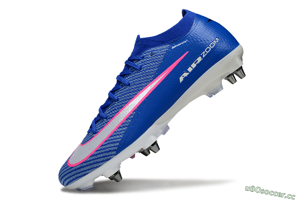 Men's Nike Air Zoom Mercurial Vapor 16 Elite SG Soft Ground Low-Tops Football Boots - Blue/Vibrant Blue/Fresh Pink 5