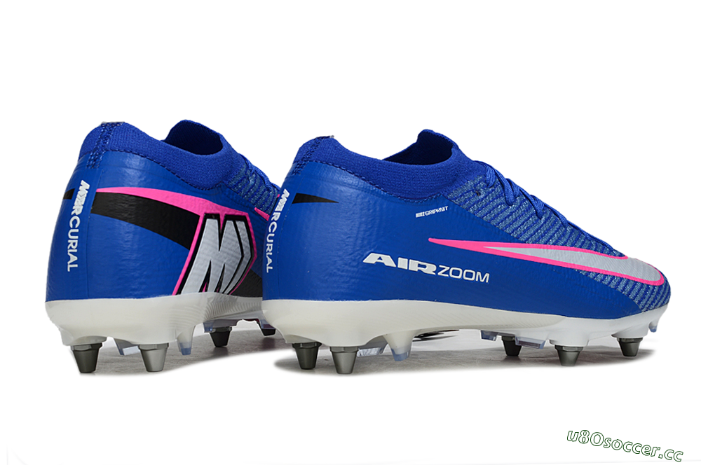 Men's Nike Air Zoom Mercurial Vapor 16 Elite SG Soft Ground Low-Tops Football Boots - Blue/Vibrant Blue/Fresh Pink 6