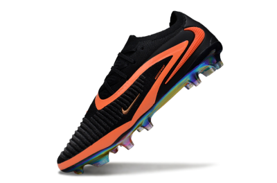 Unisex Nike Phantom 6 Low Elite FG Firm Ground Low-Tops Football Boots - Black/Vibrant Orange/Rainbow Hues