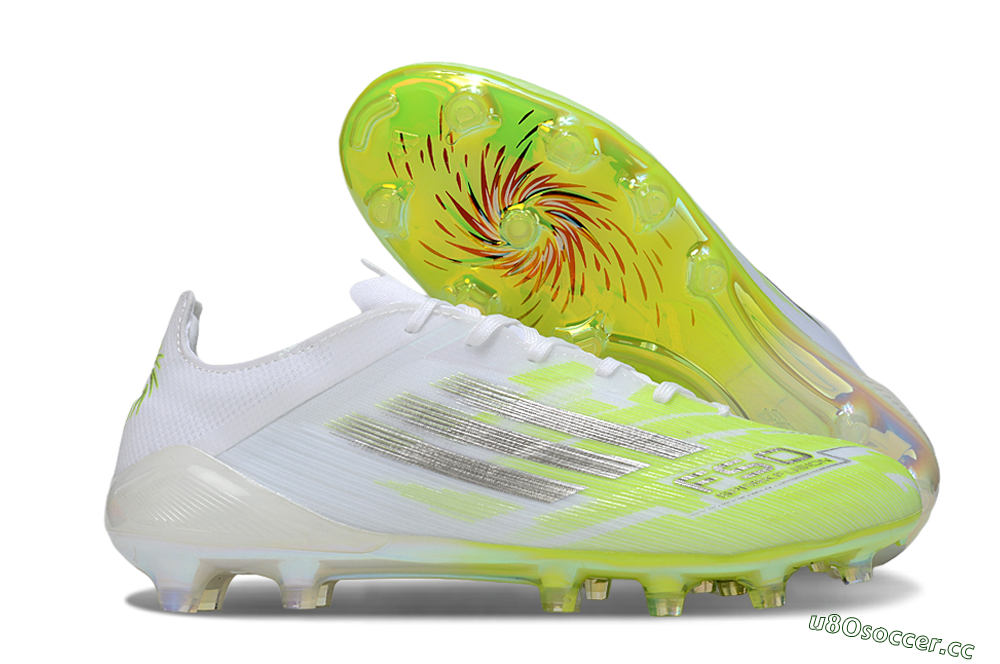 Men's Adidas F50 Pro FG Firm Ground Low-Tops Football Boots - Yellow/Bright Lime/White 2