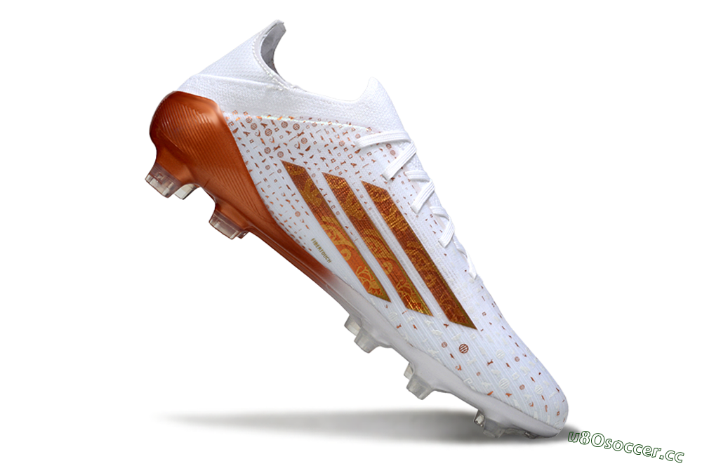 Men's Adidas F50 Pro FG Firm Ground Low-Tops Football Boots - White/Metallic Copper/Solar Red 4