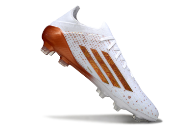 Men's Adidas F50 Pro FG Firm Ground Low-Tops Football Boots - White/Metallic Copper/Solar Red