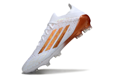 Men's Adidas F50 Pro FG Firm Ground Low-Tops Football Boots - White/Metallic Copper/Solar Red