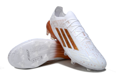 Men's Adidas F50 Pro FG Firm Ground Low-Tops Football Boots - White/Metallic Copper/Solar Red
