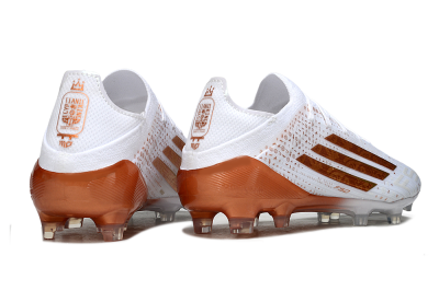 Men's Adidas F50 Pro FG Firm Ground Low-Tops Football Boots - White/Metallic Copper/Solar Red