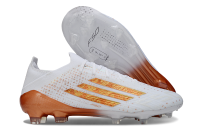 Men's Adidas F50 Pro FG Firm Ground Low-Tops Football Boots - White/Metallic Copper/Solar Red