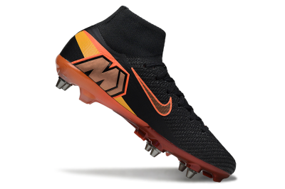 Men's Nike Air Zoom Mercurial Superfly 10 Elite SG Soft Ground High-Tops Football Boots - Black/Burnt Orange/Shiny Red