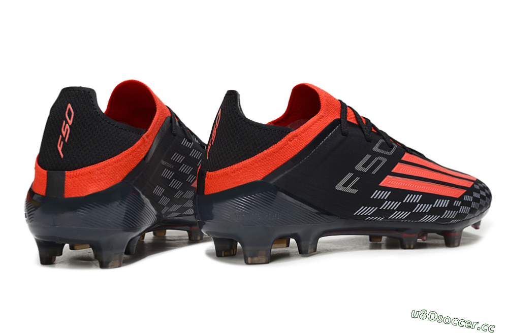 Men's Adidas F50 Pro FG Firm Ground Low-Tops Football Boots - Black/Vibrant Red/Stealth Black 6
