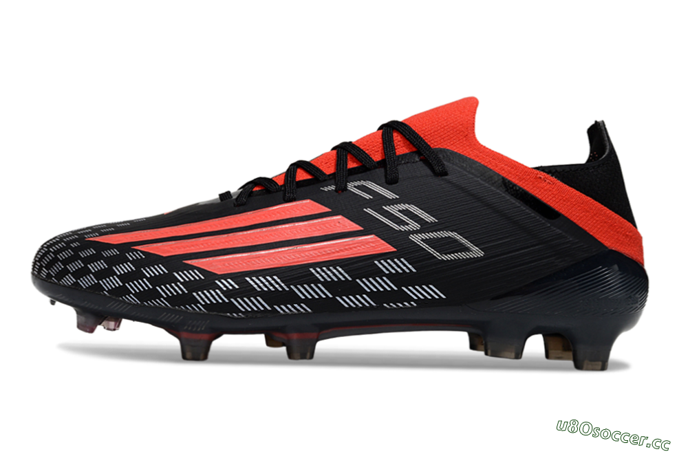 Men's Adidas F50 Pro FG Firm Ground Low-Tops Football Boots - Black/Vibrant Red/Stealth Black 0
