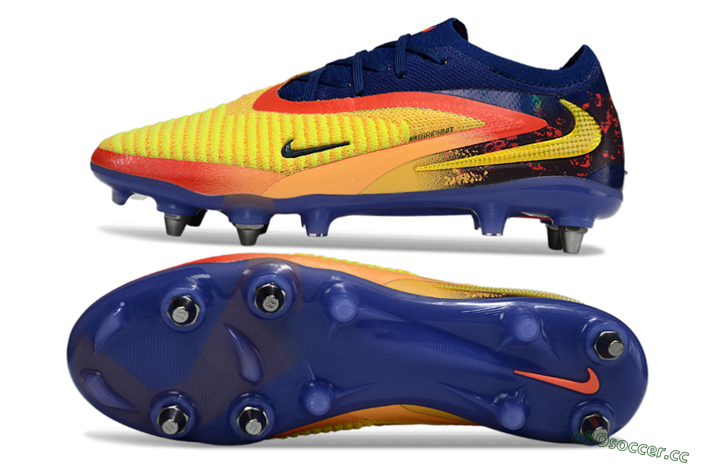 Unisex Nike Phantom 6 Low Elite SG Soft Ground Low-Tops Football Boots - Yellow/Bright Yellow/Deep Blue 1