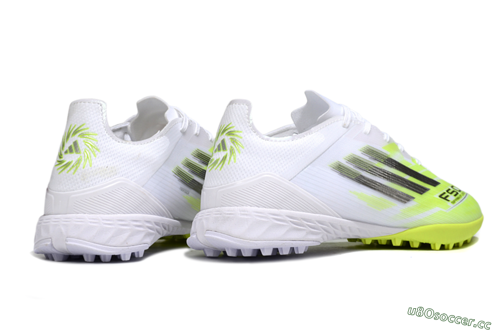 Men's Adidas F50 Pro TF Artificial Turf Low-Tops Football Shoes - White/Lime Burst/Neon Glow 6