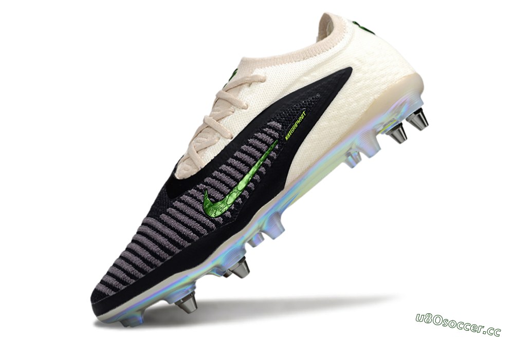 Unisex Nike Phantom 6 Low Elite SG Soft Ground Low-Tops Football Boots - Black/Lime Green/Ivory White 5